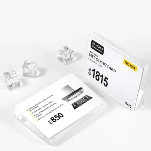 Slant Back Acrylic Sign Holder Slanted Advertising Paper Display Stand Desk Rack for Pictures