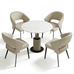 Slate Reception Negotiation Table and Chair Set for Offices and Salons