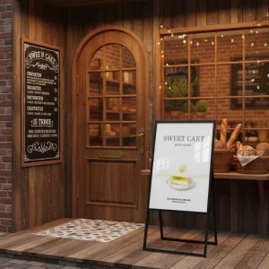 Slim Aluminum Powder-Coated Floor-Standing Poster Display Stand