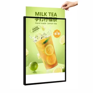 Slim LED Light Box Photo Frame Poster Restaurant Menu Board Tempered Glass