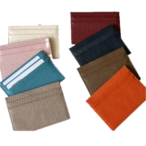 Slim PU Leather Credit Cards Holder Solid Colors Faux Leather Cards Holders Wallet Men Women Pocket Purse Custom Logo