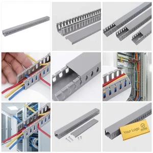 Slotted PVC Wiring Duct With Snap On Cover Fire Retardant & Heat Resistant For Cable Management Custom Size Supplier