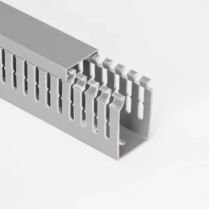 Slotted Plastic Cable Cover PVC Wiring Duct PVC Cable Trough Electrical Accessories 80*30 Grey PVC Trunking
