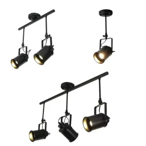 Small Aluminum COB LED Track Light with Round Downlight and Spotlight Three-Head Track Light