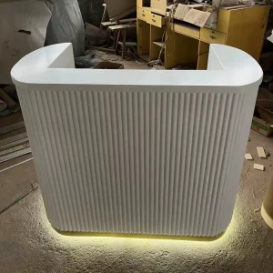Small Boutique Reception Desk with LED Light for Beauty Salons, Hotels, and Offices