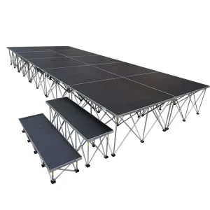 Small Event Riser Stage Aluminum Platform Portable Podium with Folding Legs