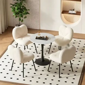 Small Extendable Slate Negotiation Table and Chair Set for Balconies and Reception Areas