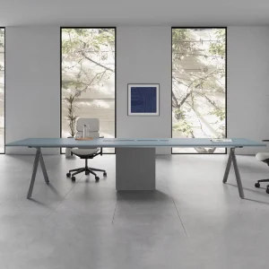 Small Long Conference Negotiation Desk and Table Chair Set for Office Meeting Room
