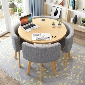 Small Round Dining Table and Chair Set for Apartments and Small Spaces