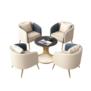 Small Round Reception Table and 4-Chair Set