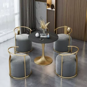 Small Round Table and Chair Set for Milk Tea or Dessert Shop
