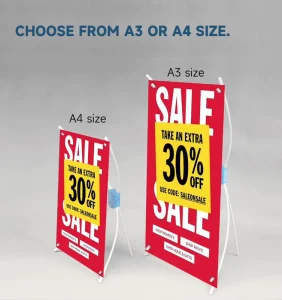 Small Tabletop Reusable Lightweight X Banner Display
