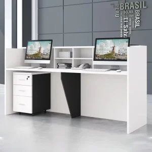 Small Wooden Reception Desk Brown Counter Large Wood Reception Desk for Boutique