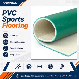 Soft Anti-Collision PVC Sports Vinyl Flooring Rolls Cushioned Anti-Slip Surface for Indoor Playground Use