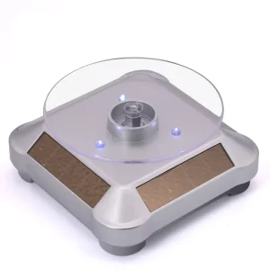 Solar Battery-Powered 360 Degree ABS Rotating Display Stand with 500g Load Capacity