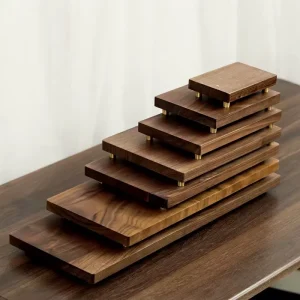 Solid Black Walnut Wood Monitor Riser Desktop Display Stand Decor Figurine Organizer Base Compatible with Tongmaster Ornaments