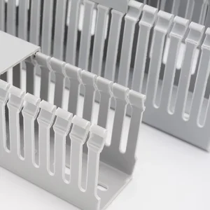 Solid PVC Cable Wire Raceway Plastic Wire Trough Trunking for Cable Management Open Slot Industrial Flame-Retardant Wiring Duct