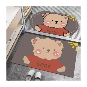 Solid Pattern Anti Slip Diatomite Bath Mat Set Water Absorbent Bathroom and Kitchen Rubber Door Mats Diatom Mud Floor Carpet