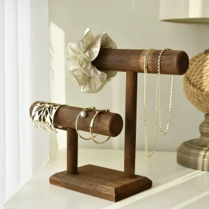 Solid Wood Bracelet Display Stand for Home