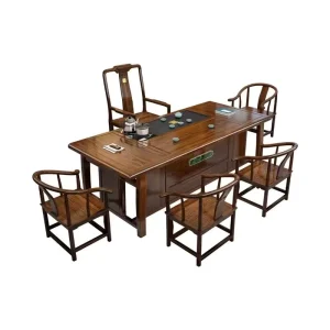 Solid Wood Chinese Style Tea Table Chair Set for Living Room Home Balcony or Office