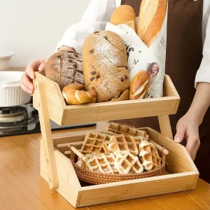 Solid Wood Multi-Layer Doll Display Stand and Plush Toy Storage Basket Floor Cabinet