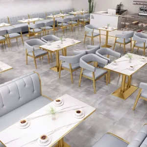 Solid Wood Restaurant Table and Chair Sofa Set
