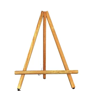 Solid Wood Standing Baking Color Desktop Blackboard Easel Display Stand with Vertical Shelf