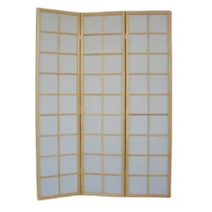 Solid Wood and Fabric Folding Shoji Screen