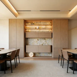 Solid Wood and Glass Display Cabinet for Kitchen and Home Storage