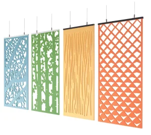 Soundproof Polyester Privacy Screen Hanging Acoustic Room Divider Suspended Acoustic Partition Screens