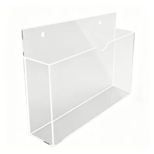 Space-Saving Clear Wall-Mounted Brochure Holder for Magazines Flyers and Office Lobby Display