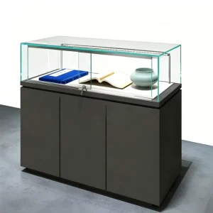 Space-Saving Glass Display Cabinet with LED Lighting, Waterproof Design, and Customizable Size