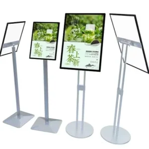 Stainless Steel A1 A2 A3 Poster Stand Adjustable Double-Pole Floor Sign Holder Rotating Poster Display Rack