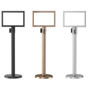 Stainless Steel A3 A4 Sign Holder Crowd Control Barrier Stanchion Queue Pole Advertising CE Certified IP66