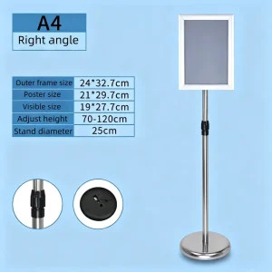 Stainless Steel A4 Standing Sign Holder Workshop Indicator Directional Display Advertising Sign Holder