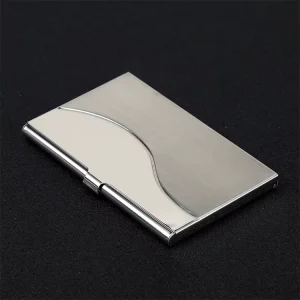 Stainless Steel Business Card Holder for Laser Engraved Custom Logo Metal Name Card Case