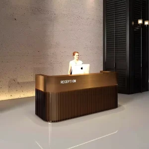 Stainless Steel Cashier Counter and Reception Desk for Hotels Companies and Offices