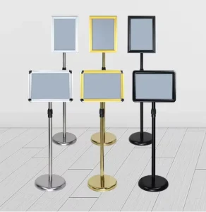 Stainless Steel Floor-Standing A4 A3 A2 Adjustable Rotating Poster Display Stand