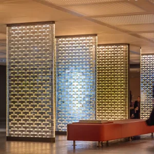 Stainless Steel Frame Crystal Glass Partition Wall Divider