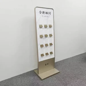 Stainless Steel Freestanding Brochure and Leaflet Rack Floor-Standing Information Sign Holder