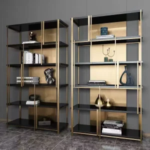 Stainless Steel Metal Multi-Layer Storage Display Shelf Bookcase