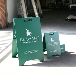 Stainless Steel Outdoor A-Frame Pavement Sign for Coffee Shop and Restaurant