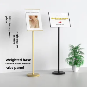 Stainless Steel Rectangular A4/A3 Floor Standing Directional Sign with Transparent Panel