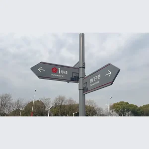 Stainless Steel Road Direction Signboards Waterproof Outdoor Floor-Standing Guide Signs with Acrylic Cover
