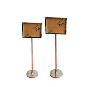 Stainless Steel Sign Stand Metal Display Holder Rack for Shop Mall Exhibition Hall Restaurant and Public Areas