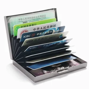 Stainless Steel Slim Credit Card Holder with RFID Protection