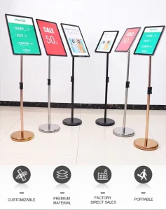 Stainless Steel Telescopic A2 A3 A4 Sign Stand for Outdoor and Hotel Use