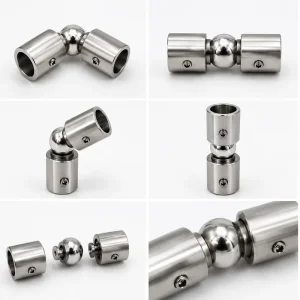 Stainless Steel Universal Joint Handrail Round-Tube Connector Glass Railing Fitting