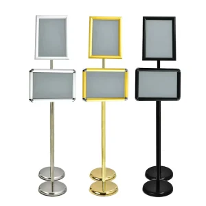 Stainless Steel Vertical Guide Sign Holder for Advertising, Welcome Posters, and Displays