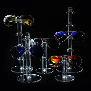 Stand-Type Clear Acrylic Eyeglass Display Rack for Sunglasses and Eyewear Frames